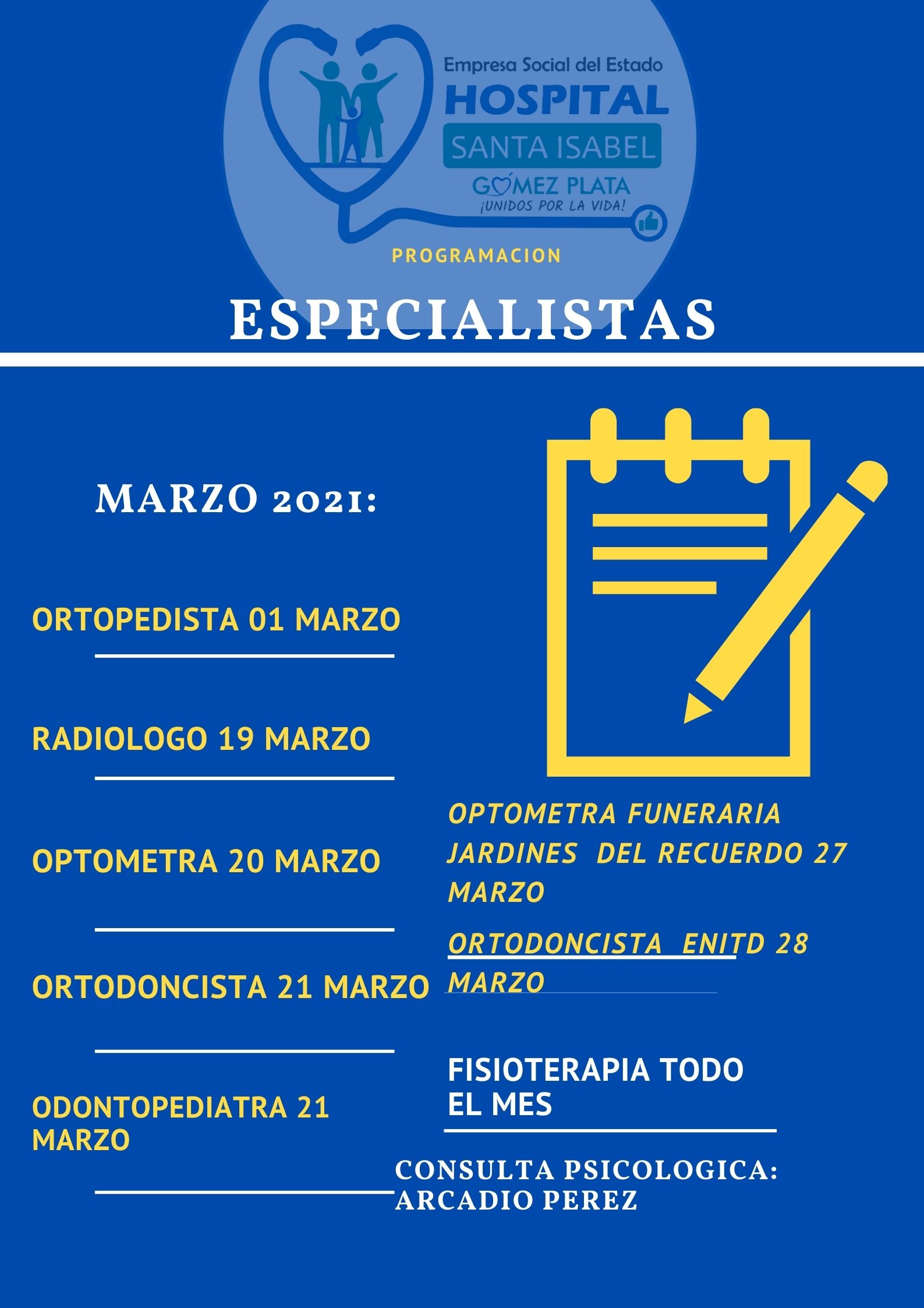 ESPECIALISTAS MARZO