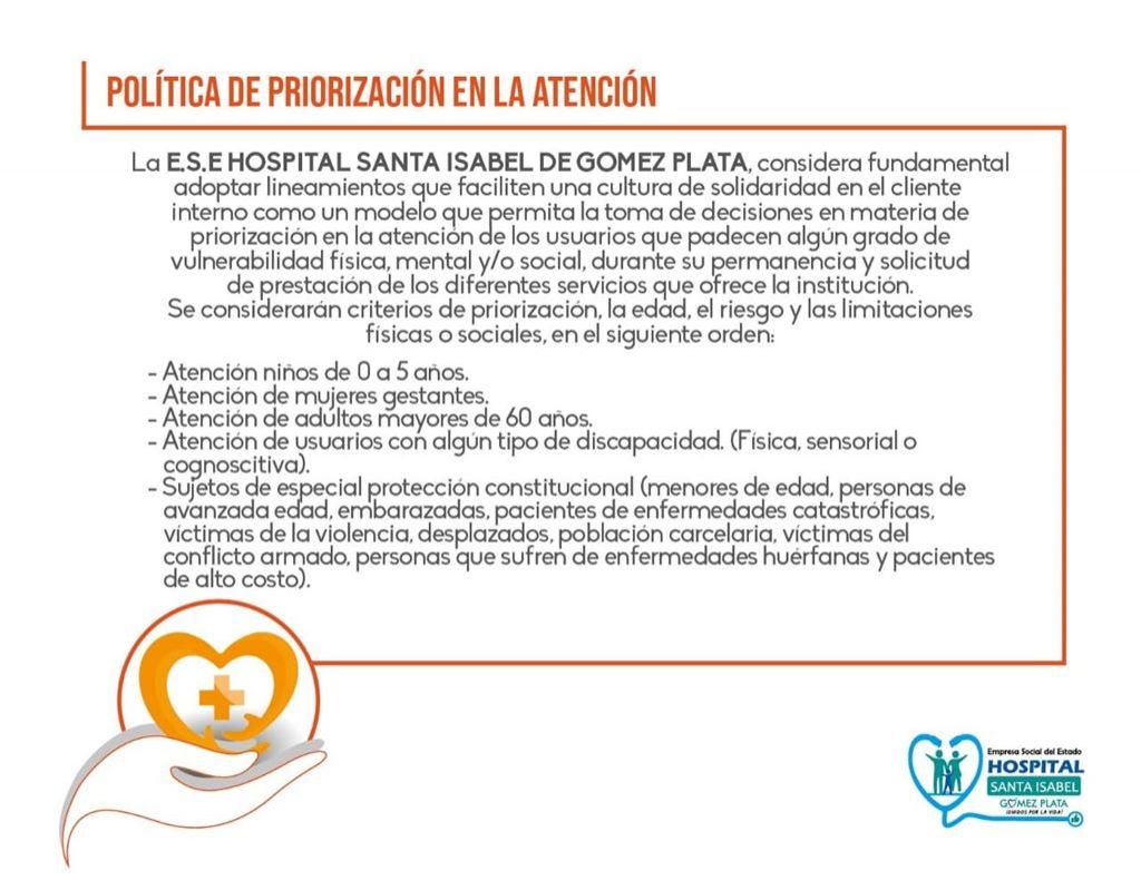 POLÍTICA DE PRIORIZACIÓN EN LA ATENCIÓN